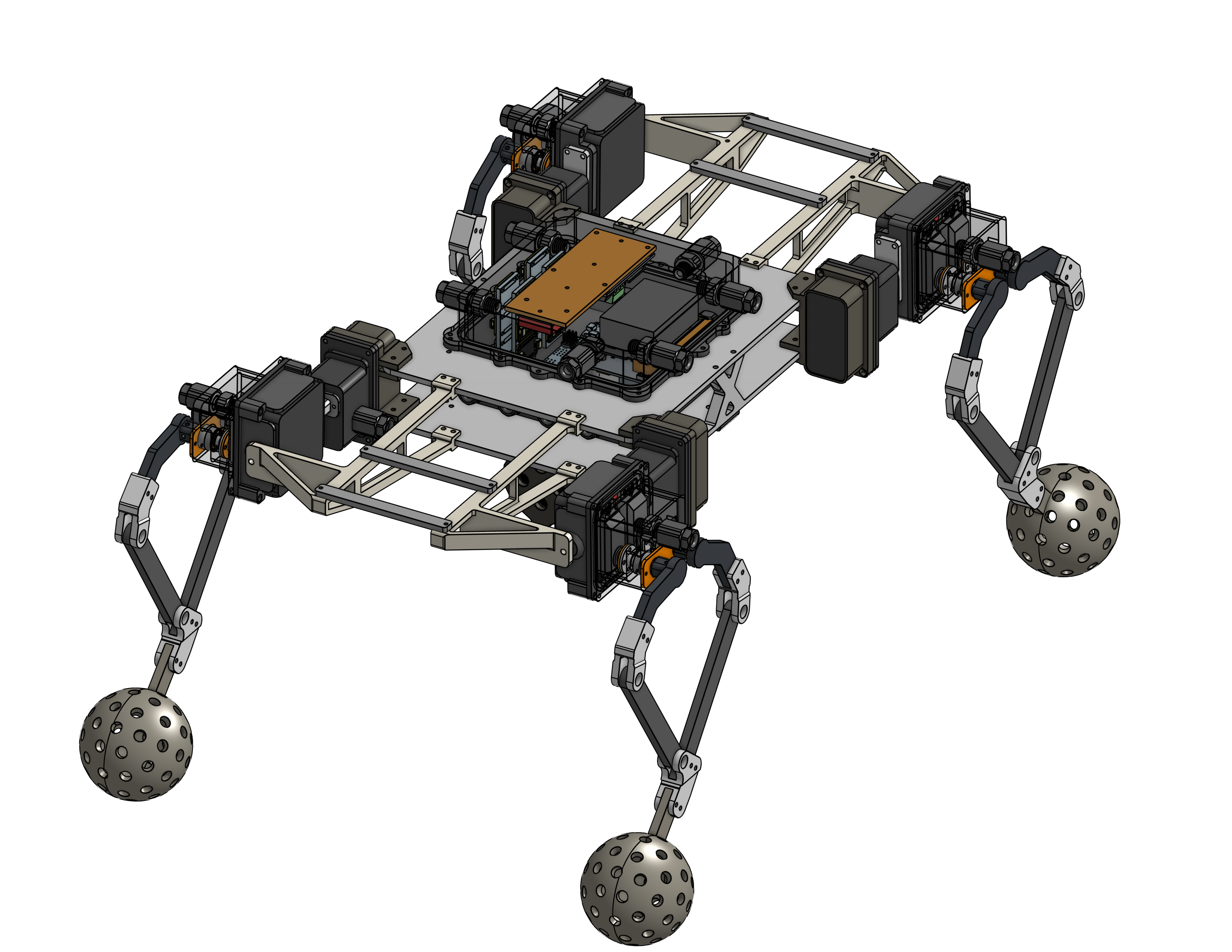 Underwater quadruped robot assembly